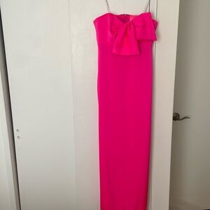 Lilly Pulitzer Bow Satin Strapless Maxi Dress